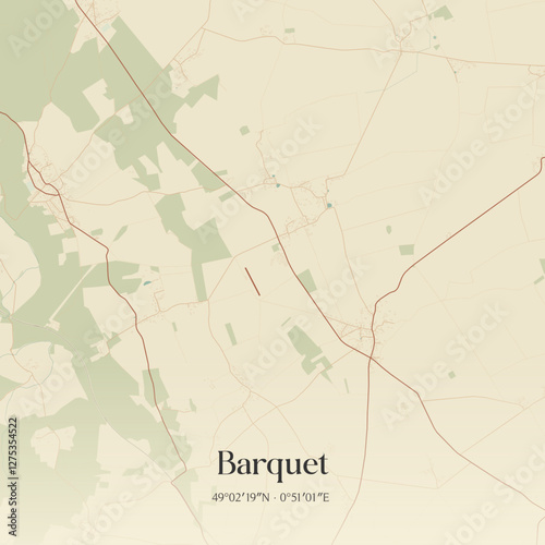 Vintage map of Barquet, France.