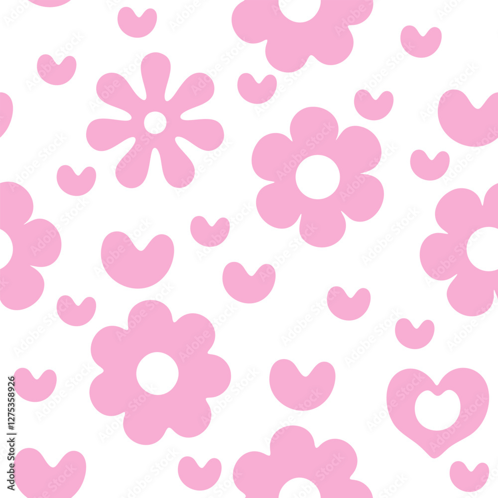 Trendy Floral and Heart Motif Pattern Trendy Floral and Heart Motif Pattern