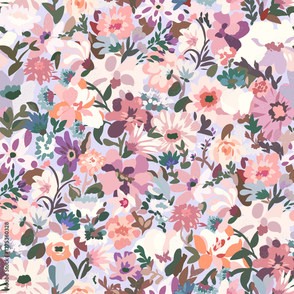 Seamless floral pattern. Ditsy print with small flowers for textiles, packaging, wallpaper. Seamless floral pattern. Ditsy print with small flowers for textiles, packaging, wallpaper.
