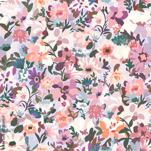 Wallpaper Mural Seamless floral pattern. Ditsy print with small flowers for textiles, packaging, wallpaper. Torontodigital.ca