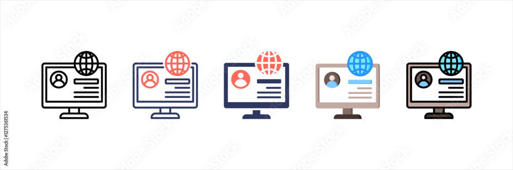 Online Presence Multistyle Icon Set Online Presence Multistyle Icon Set