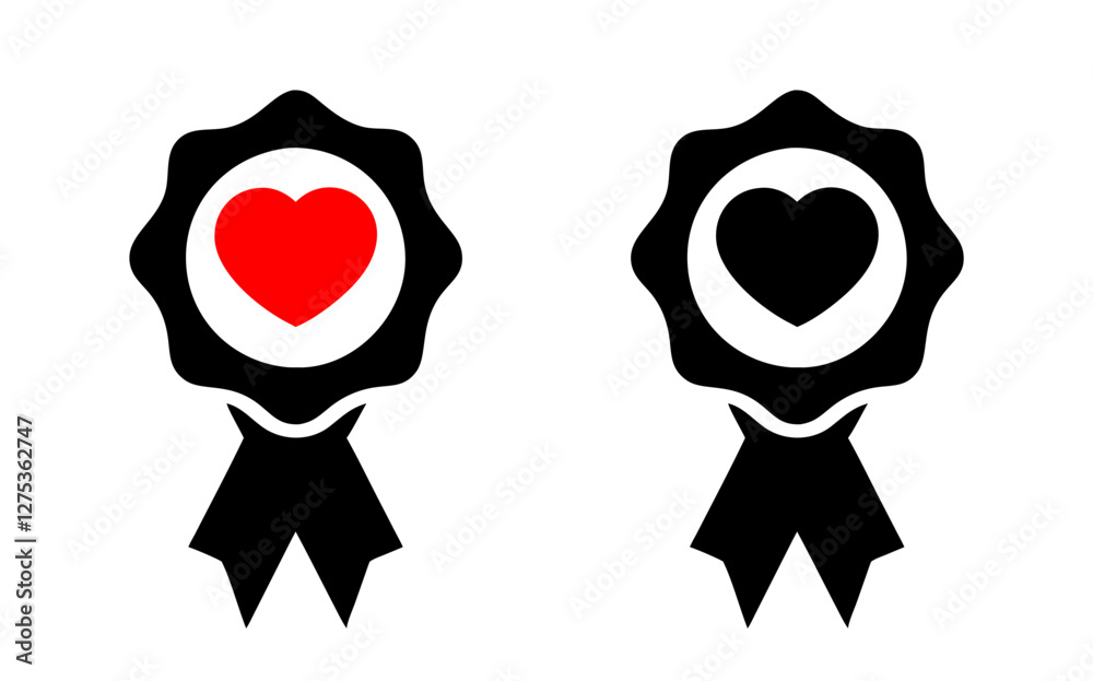 Obraz premium Donation award badge in red and black designs ymbolizing recognition for donors 