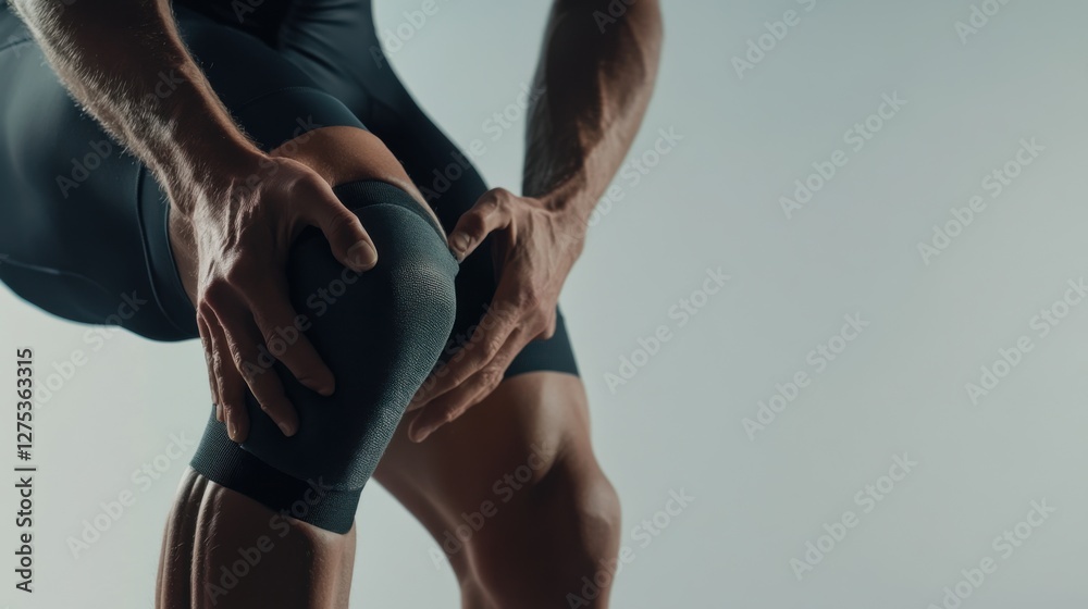 Sports injury from a knee ligament injury during cycling. Featuring rehabilitation and recovery