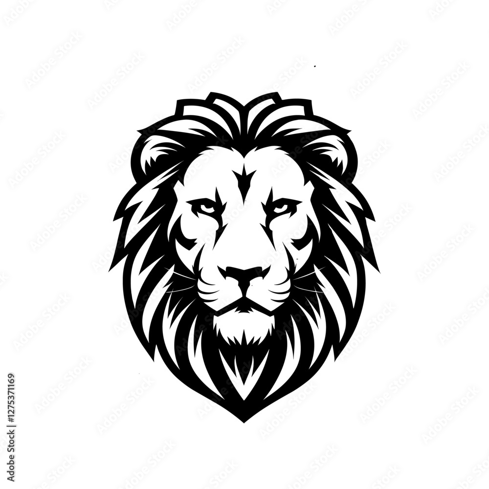 Fototapeta premium lion head silhouette vector illustration