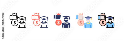 Funding Multistyle Icon Set