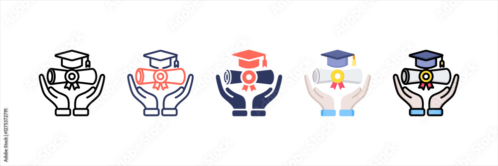 Fototapeta premium Academic Multistyle Icon Set