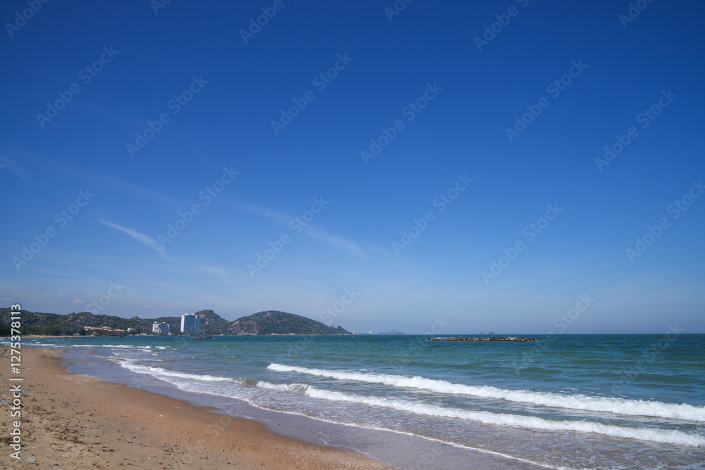 View of Chao Sam Phraya Beach, Pran Buri District, Prachuap Khiri Khan Province, Thailand, taken on 29 Dec 2023. View of Chao Sam Phraya Beach, Pran Buri District, Prachuap Khiri Khan Province, Thailand, taken on 29 Dec 2023.