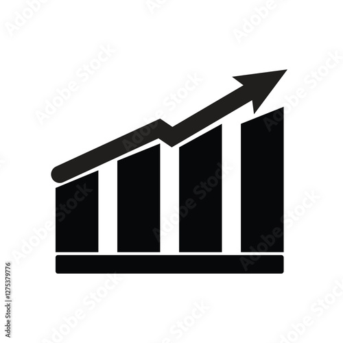 Vector Stok Growing Graph Bar Chart Icon