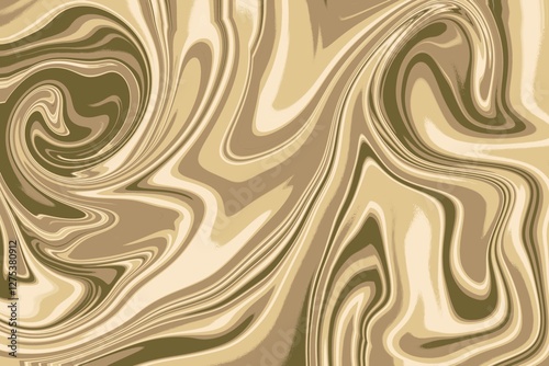 Brown beige marble effect texture with organic liquid swirls and a luxurious glossy finish. High-quality background concept