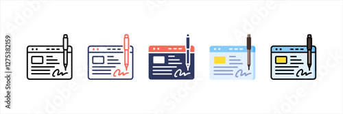 Electronic Signature Multistyle Icon Set