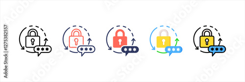 Reset Password Multistyle Icon Set