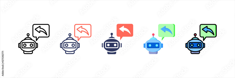 Fototapeta premium Auto Reply Multistyle Icon Set