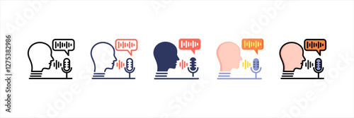 Voice Recognition Multistyle Icon Set