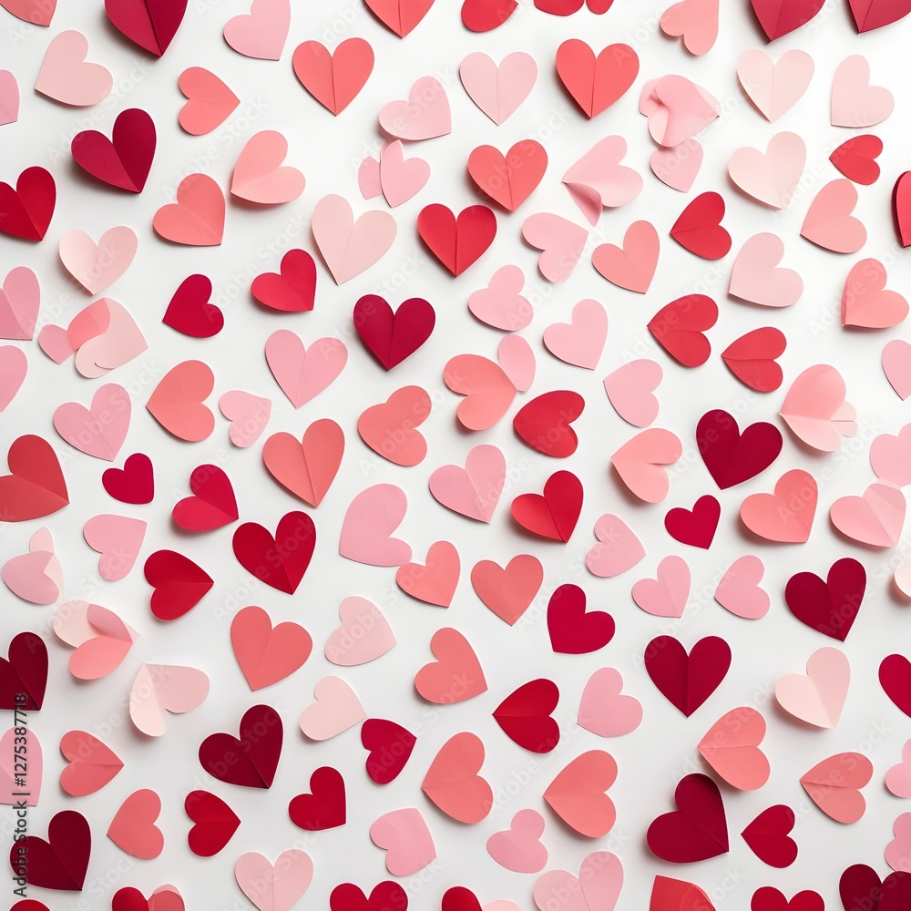 Scattered Paper Hearts Background Scattered Paper Hearts Background