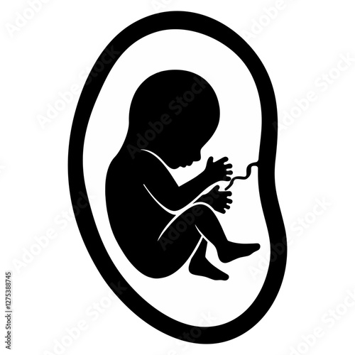 baby in mother's belly and newborn 