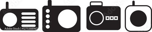 Radio vector icon set