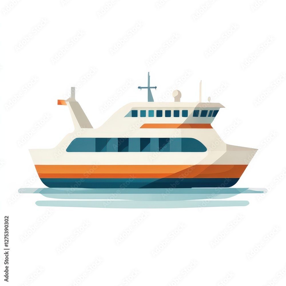 an AI Image Generator, Illustration of a Passenger Ferry an AI Image Generator, Illustration of a Passenger Ferry