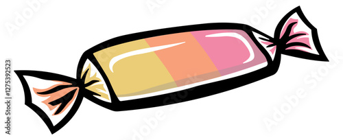 illustration of candy in a wrapper without background