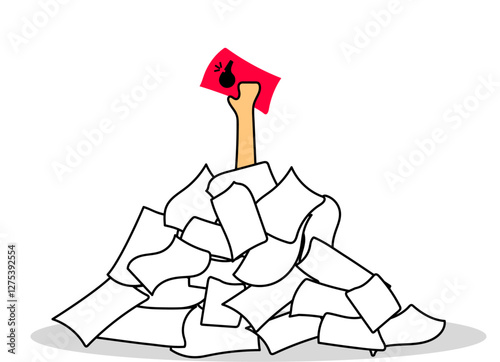 Whistleblower found confidential secretive paper illustration