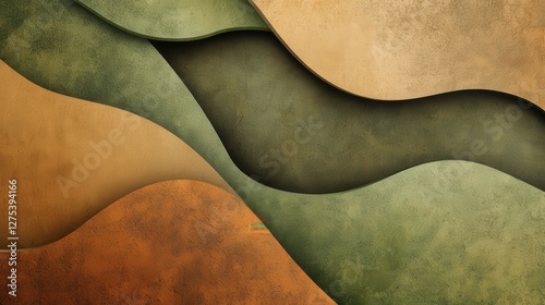 Abstract Earthy Tones Wave Pattern Design