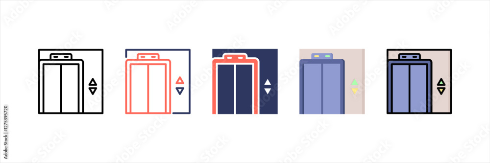 Elevator Multistyle Icon Set Elevator Multistyle Icon Set