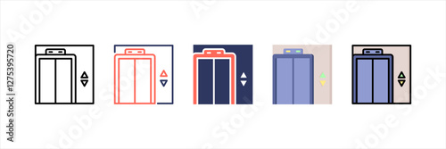 Elevator Multistyle Icon Set