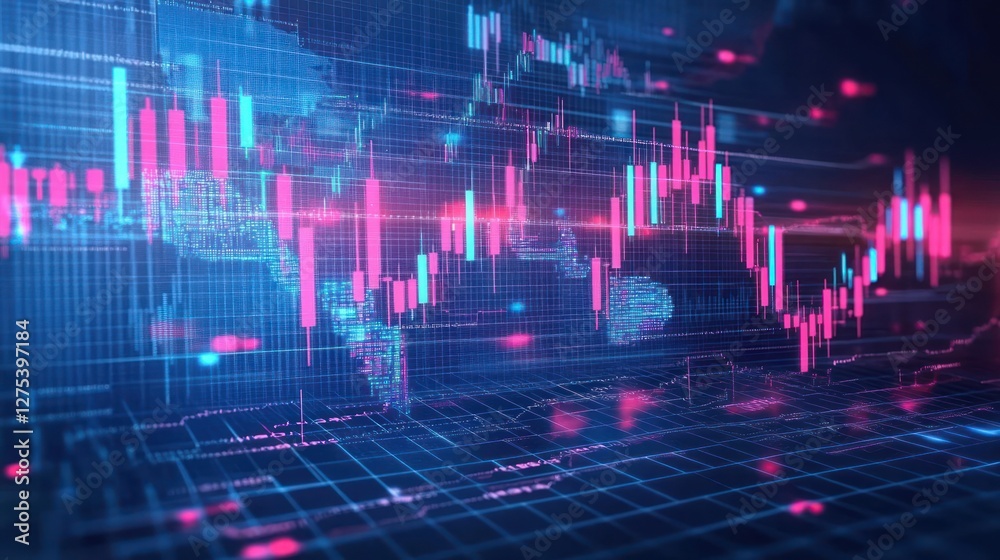 Vibrant Stock Market Data Visualization with Graphs Vibrant Stock Market Data Visualization with Graphs
