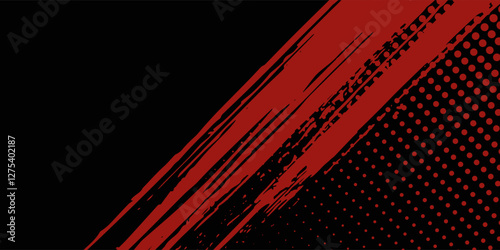 Grunge texture effect background. Distressed rough dark abstract textured. Black isolated on red. Graphic design element vintage