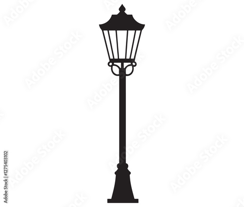 Street Lamp Vector, Vintage Street Lamp Silhouettes Collection. 