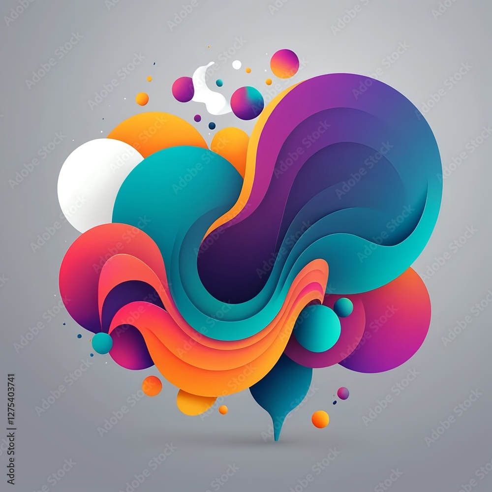 Obraz premium Abstract Colorful 3D Liquid Shapes