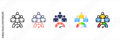 Team Performance Multistyle Icon Set