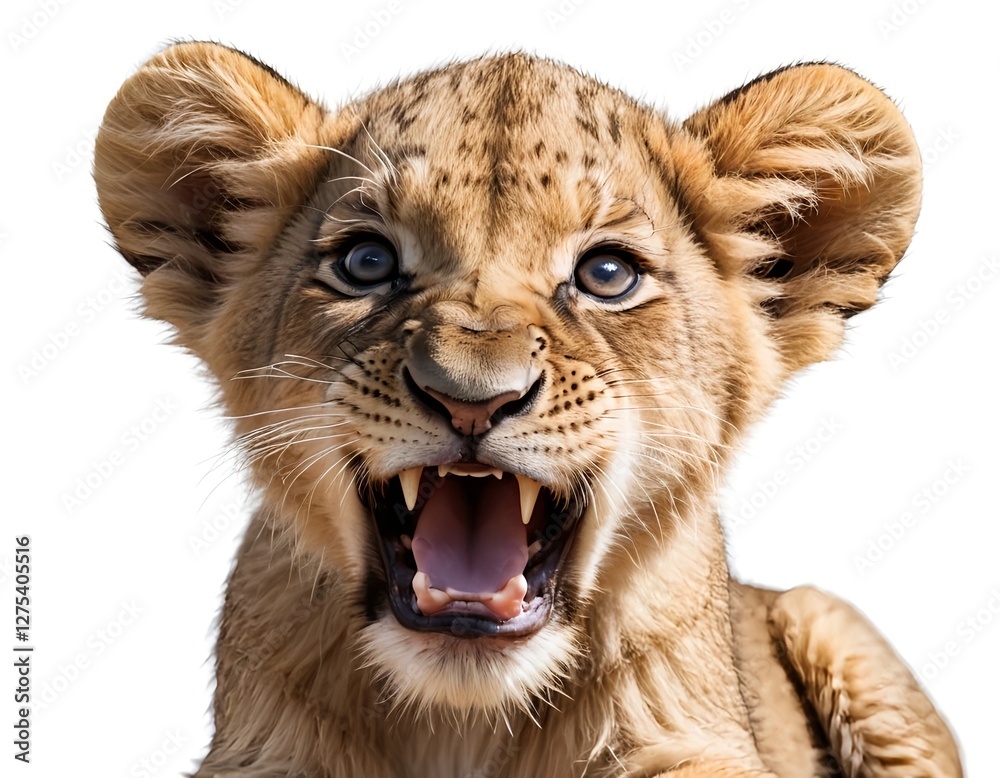 Obraz premium Angry Lion Cub Close Up