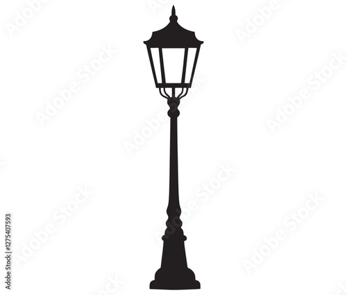 Street Lamp Vector, Vintage Street Lamp Silhouettes Collection. 