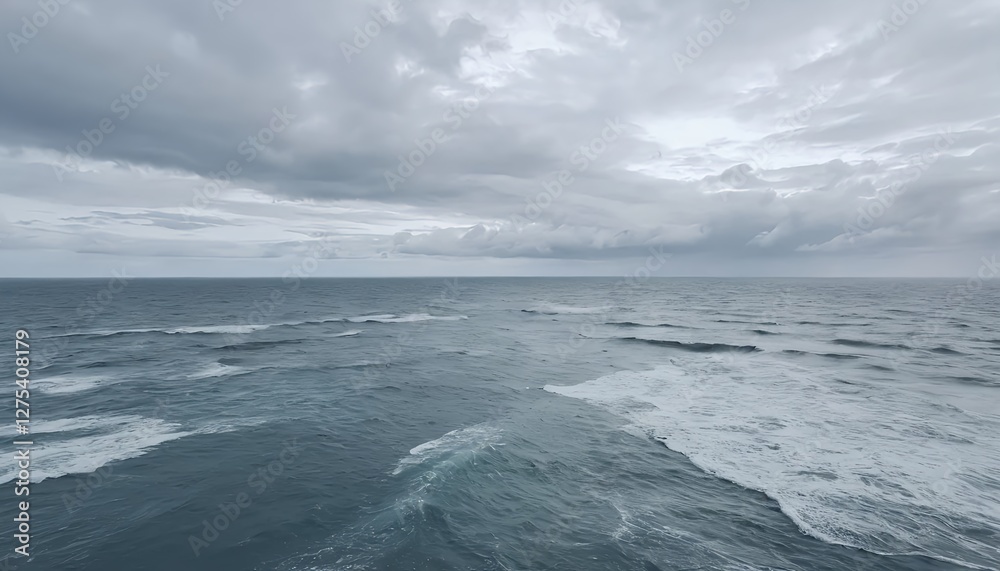Moody Ocean Landscape Under a Cloudy Sky Moody Ocean Landscape Under a Cloudy Sky