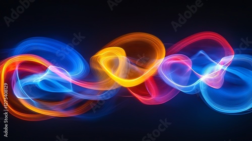 Abstract colorful energy lines flowing design. Possible use in graphic design projects photo