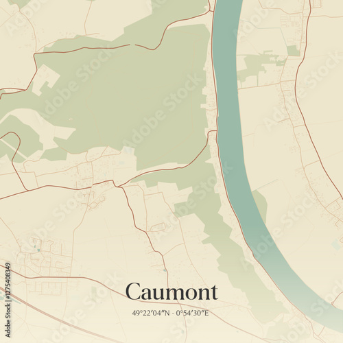 Vintage map of Caumont, France.