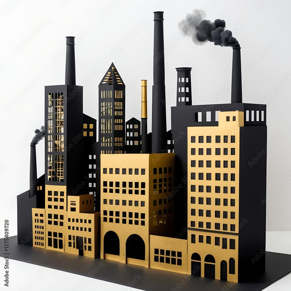 Obraz premium Modern Cityscape Architectural Model