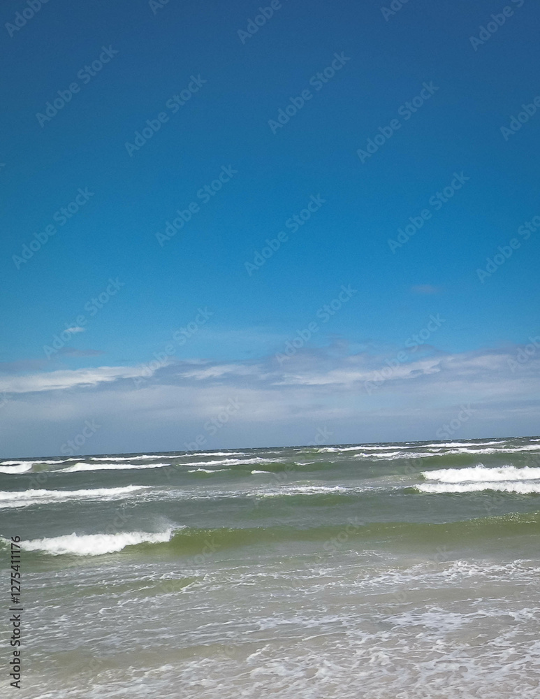 Baltic Sea. Copy space on blue sky. Baltic Sea. Copy space on blue sky.