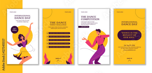 Dance Festival Social Media Stories Design  Hand Drawn Flat Background