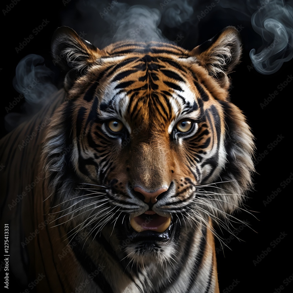 Fototapeta premium Majestic Tiger in Smoke