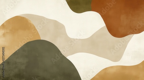 Wallpaper Mural Abstract Landscape With Earthy Tones And Soft Curves Torontodigital.ca