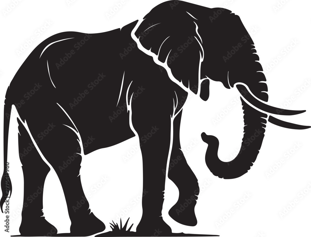 Obraz premium Elephant Silhouettes, A bolder Elephant shilhouette Illustration vector.
