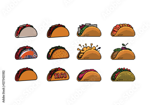 Taco Vector Illustration Bundle - Unique Taco Designs for Creative Use