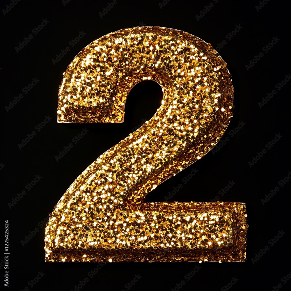 Glittery gold two, black background Glittery gold two, black background