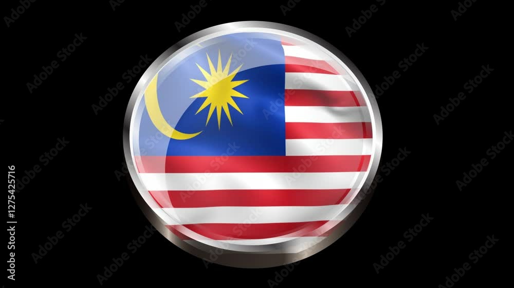Malaysia Flag Waving in 3D Circular Shape with transparent background Malaysia Flag Waving in 3D Circular Shape with transparent background