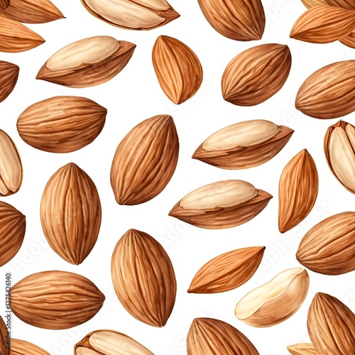 Wallpaper Mural Almonds Seamless Pattern Torontodigital.ca