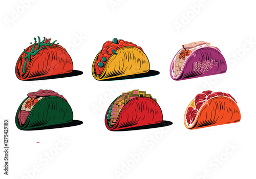 Taco Vector Illustration Bundle - Unique Taco Designs for Creative Use