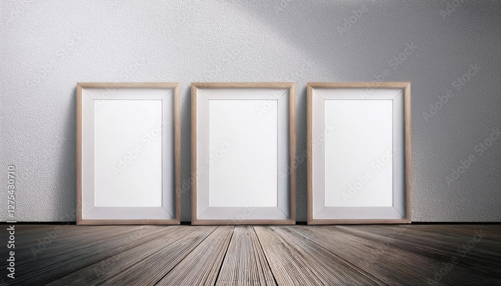 3D Rendered Empty White Room Showcasing a Realistic Photo Frame Mockup in an Elegant and Minimalist Setting, Ideal for Digital Art or Home Decor, Capturing the Essence of Simplicity and Modern 3D Rendered Empty White Room Showcasing a Realistic Photo Frame Mockup in an Elegant and Minimalist Setting, Ideal for Digital Art or Home Decor, Capturing the Essence of Simplicity and Modern