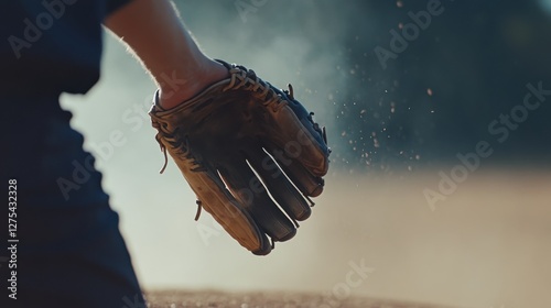 Baseball playoffs with a pitcher in a wind-up motion. Featuring tension and concentration