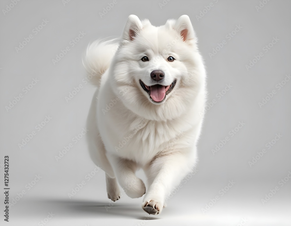 Fototapeta premium Happy Samoyed Dog Running